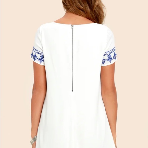 Tale to Tell Blue and Ivory Shift dress - Picture 3 of 6